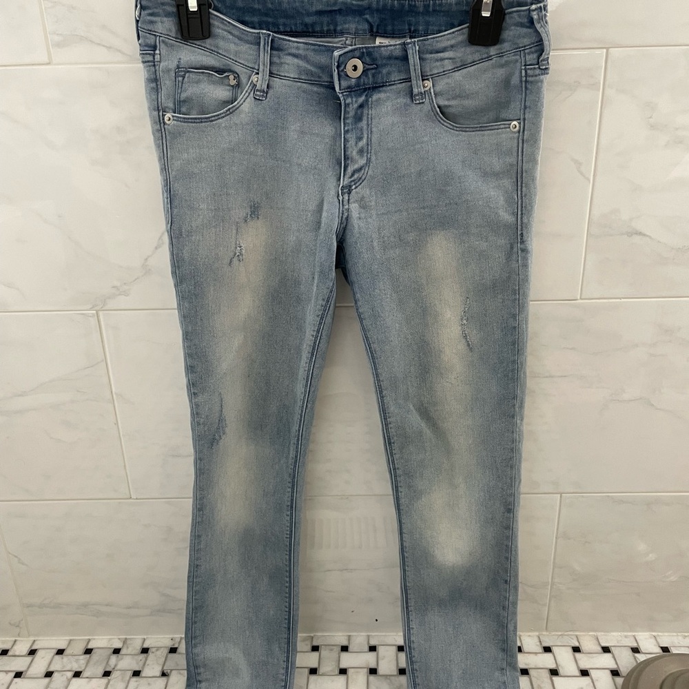 H&M Low Waist Skinny Bleached/Acid Washed Jeans